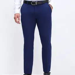 allen solly Men Slim Fit Flat-Front Trousers with Insert Pockets-picture-46