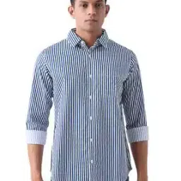 spykar Men Striped Slim Fit Shirt with Patch Pocket-picture-21