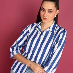 popwings Women Striped Relaxed Fit Shirt-picture-19