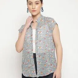 Women Floral Print Shrug-image-2