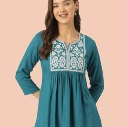 jhanvi designer studio Women Embroidered Top with Short Sleeves-picture-42