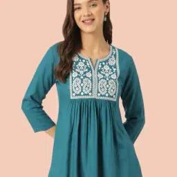 jhanvi designer studio Women Embroidered Top with Short Sleeves image 1