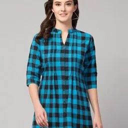 Checked Tunic with Pintucks-image-47