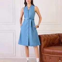 orchid blues  Women Cotton A-Line Dress-picture-12