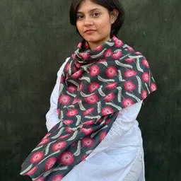 buta buti Women Floral Print Scarf-picture-29