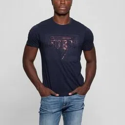 guess Men Self-design Regular Fit Crew- Neck T-shirt-picture-27