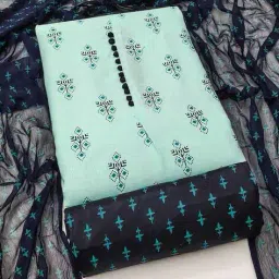 svaraa Women Embroidered 3-Piece Unstitched Dress Material image 1