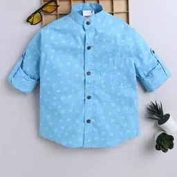 baat cheet Boys Typographic Print Regular Fit Shirt with Full Sleeves-picture-36