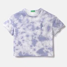 united colors of benetton Tie & Dye Round-Neck Crop T-Shirt-picture-14