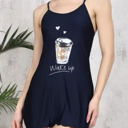 Shein Adjustable Spaghetti Strap Graphic Print Curled Hem Chemise image 1