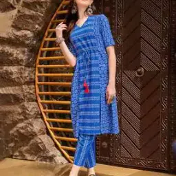 youthnic Women Micro Print A-Line Kurta Set-picture-19