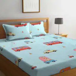 arrabi Cartoon Printed King Size Bedsheet Set-picture-11
