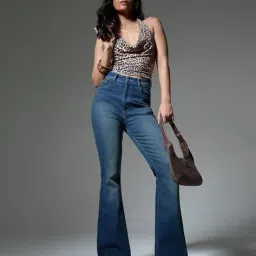 freakins Women Heavily Washed Bootcut Jeans image 1