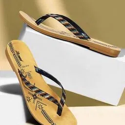 paragon Women Striped Thong-Strap Flat Sandals -picture-44