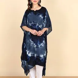indie picks Women Tie & Dye Kaftan-Styled Flared Kurta-picture-19
