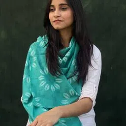 buta buti Women Leaf Print Cotton Scarf-picture-41