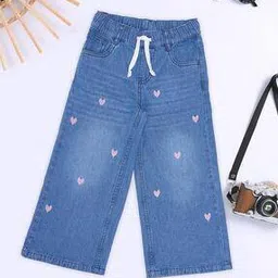 pantaloons junior Girls Embroidered Wide Jeans with Drawstring Waist-picture-21