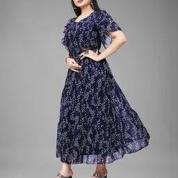 raiyani enterprise x ag Women Printed Midi Fit & Flare Dress-picture-15