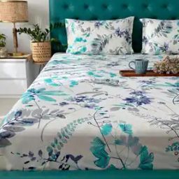 urban space 200 TC Floral Print Single Bedsheet with Pillow Covers-picture-28