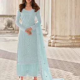 kaleesha fashion Women Embellished Semi-Stiched Straight Dress Material-picture-39