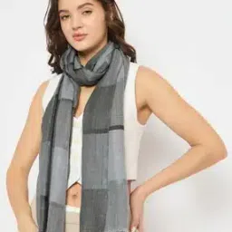 power sutra Women Checked Scarf with Fringed Hem-picture-20