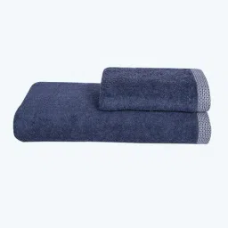 rangoli Set of 2Solid Pure Organic Bamboo Towel Set image 1