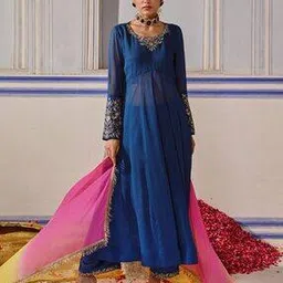 fashor Women Embroidery Anarkali Kurta Set with Dupatta-picture-18