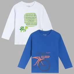 etched design Pack of 2 Printed Crew-Neck T-shirts-picture-53