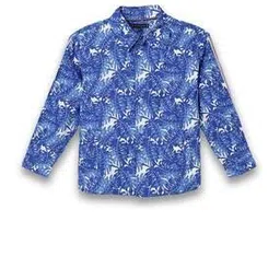 tommy hilfiger Boys Tropical Print Oversized Fit Shirt with Spread Collar-picture-26