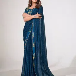 griva designer Women Printed Saree with Blouse Piece  image 1