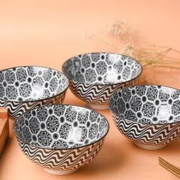 market 99 Set of 4 Floral Ceramic Bowls-picture-22