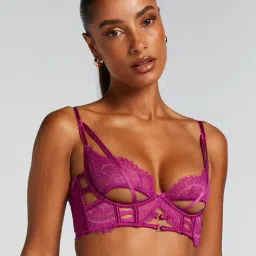 hunkemoller Women Monet Lace Non-Padded Longline Underwired Bra image 1