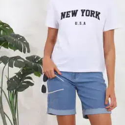 Shein Drop Shoulder Typographic Chest Print Crew Tshirt-picture-46