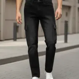 Shein Ankle Length Mid Wash Cargo Style Jeans-picture-47