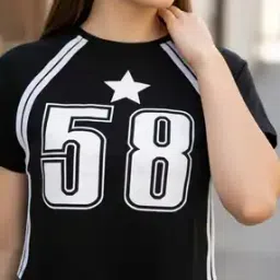 Shein Raglan Sleeves Numeric Chest Print Crew Tshirt-picture-12