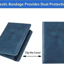 stealodeal Passport Holder Travel Wallet Organiser, Passport Case with PU Leather Travel Document Holder for Men & Women (Dark Blue) image 4