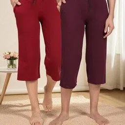 kryptic Women Cotton Relaxed Fit Capris-picture-15