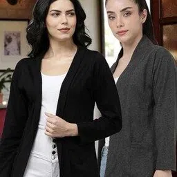 kryptic Women Pack of 2 Regular Fit Front-Open Shrugs-picture-14