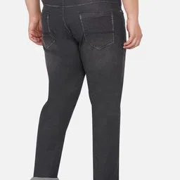 John Pride Plus Size Men Black Regular Fit Mid-Rise Clean Look Stretchable Jeans image 2