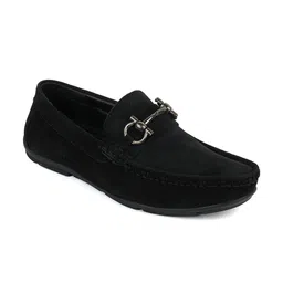 BRATVA Men Black Leather Loafers-image-15