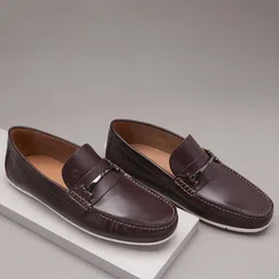 Ruosh Men Colourblocked Leather Loafers-image-59