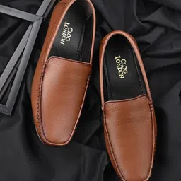 CLOG LONDON Men Leather Square Toe Loafers-image-51