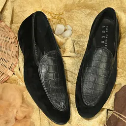 San Frissco Men Black Solid Leather Formal Loafers-picture-13