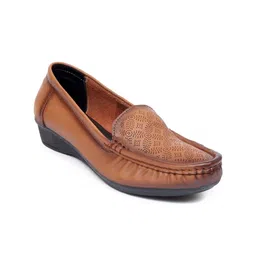 Zoom Shoes Women Textured Lightweight Comfort Insole Leather Loafers-picture-34