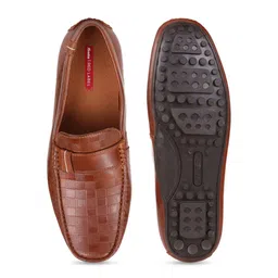 Bata Men Percy Square Toe Textured Comfort Insole Penny Loafers image 5