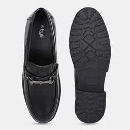 Styli Men Round Toe Formal Horse-Bit Detail Chunky Loafers image 5