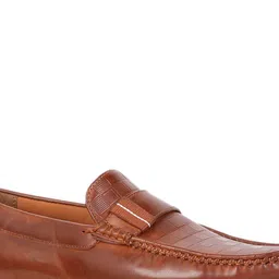 Bata Men Percy Square Toe Textured Comfort Insole Penny Loafers image 4