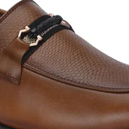 House of Pataudi Men Textured Slip On Formal Loafers image 5