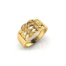 iski uski Yellow Gold Hallmark Ring image 1