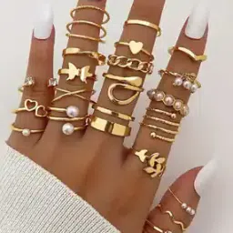 jewels galaxy Set of 22 Women Gold-Plated Stackable Rings-picture-10